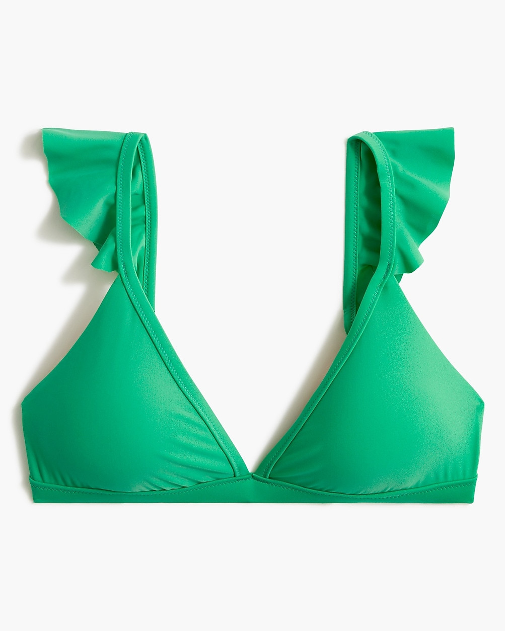 Ruffle-shoulder V-neck bikini top | J.Crew Factory