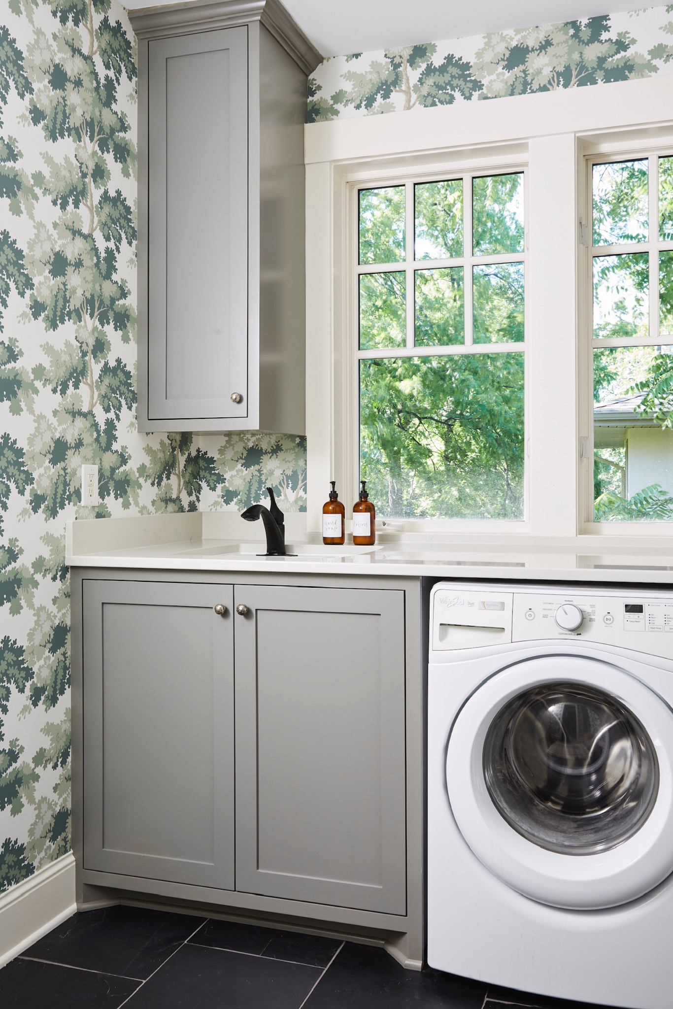 We are approaching the one year mark since we renovated this laundry room and I still LOVE it. The treetop wallpaper is truly what makes the space though. Linking everything you see for you here! 

#LTKstyletip #LTKhome