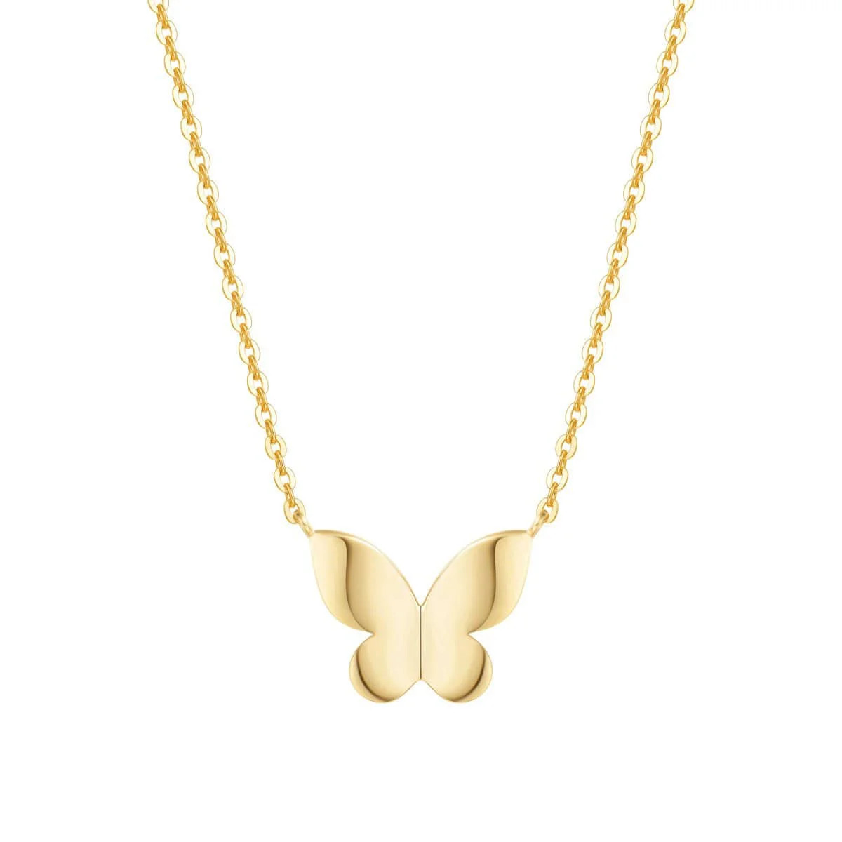 FANCIME "Dreamy Butterfly" 14K Yellow Gold Necklace | FANCI ME