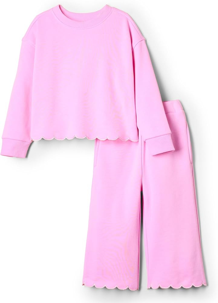 Amazon Essentials x Sofia Grainge Toddlers and Baby Girls' French Terry Sweatshirt Pant and Top S... | Amazon (US)