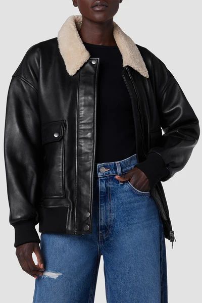 Oversized Leather Bomber Jacket | Hudson Jeans