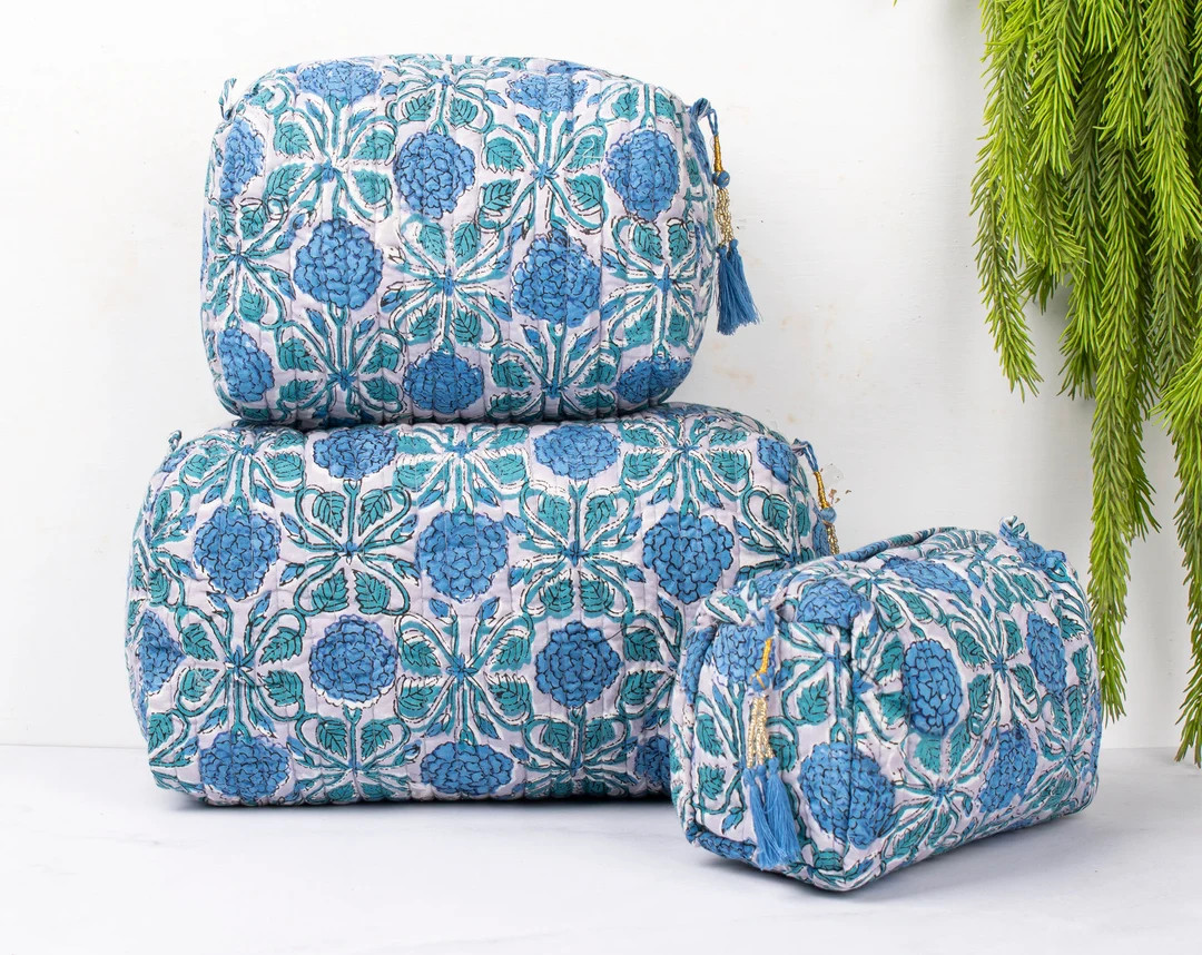 Set of 3 Pieces Cosmetic Bags Handmade Women Gift Makeup Bag - Etsy | Etsy (US)