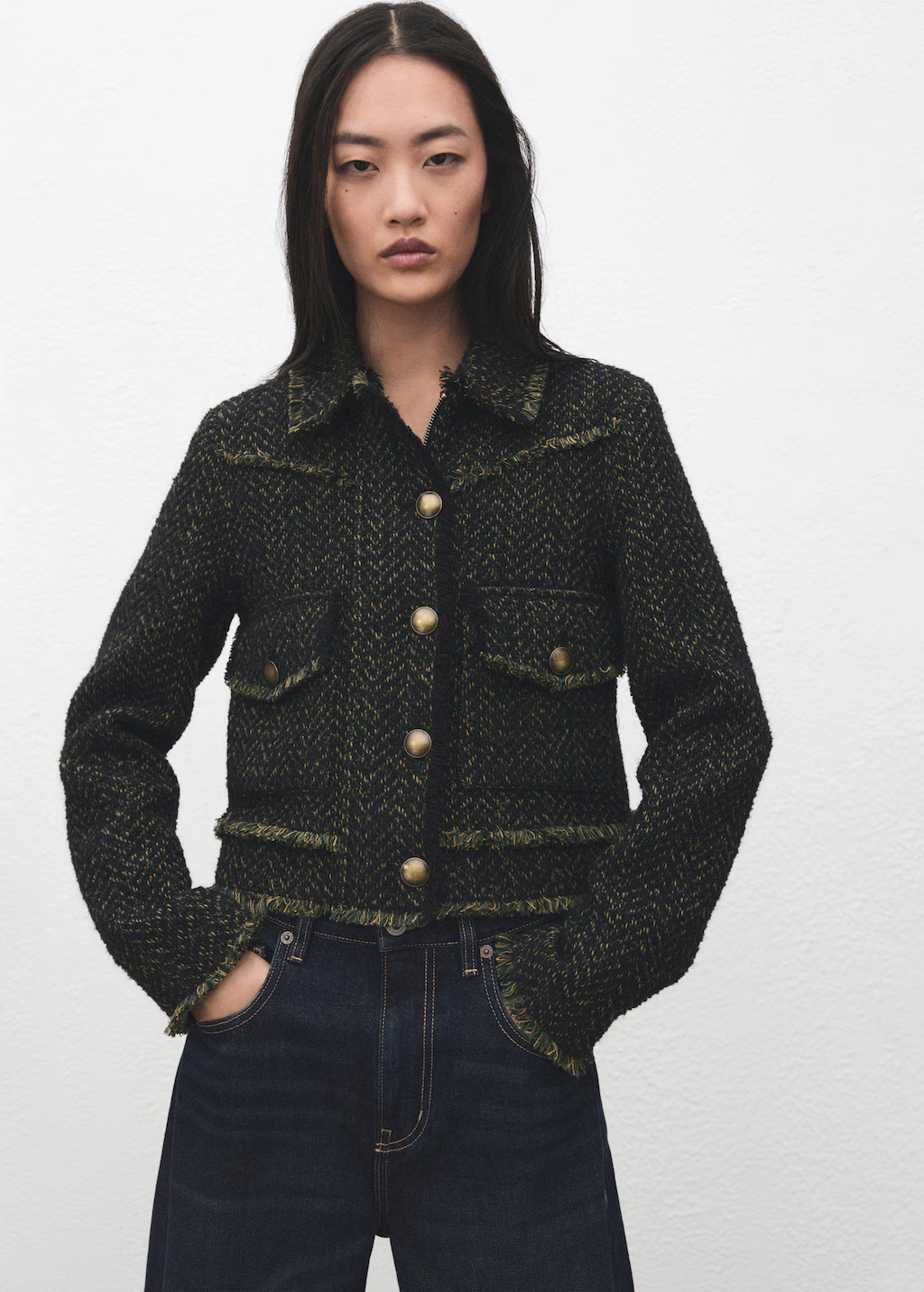 Tweed jacket with notched lapel collar - Women | MANGO USA | Mango (US/MX/AU)