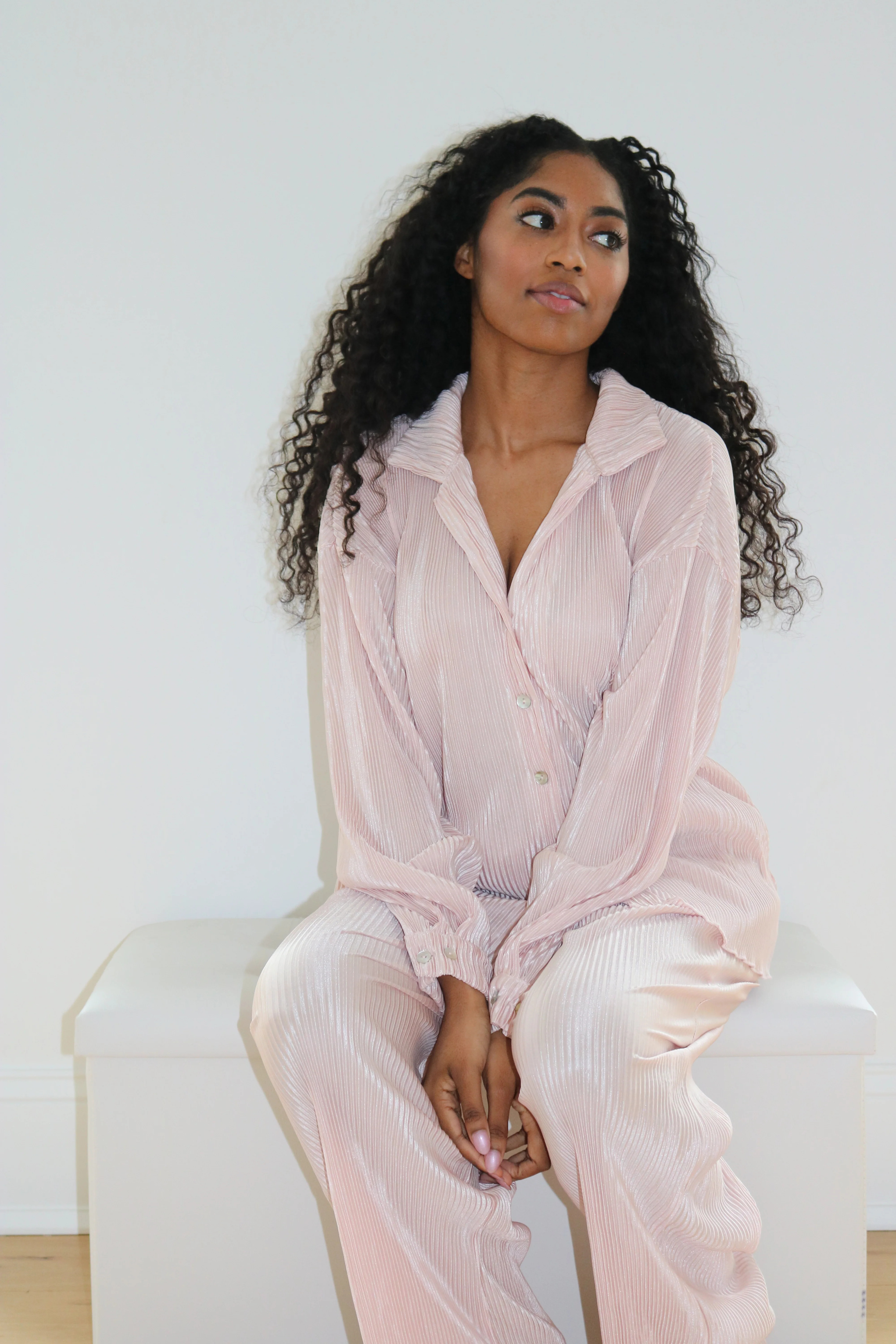 Pleated Set in Blush | waverles