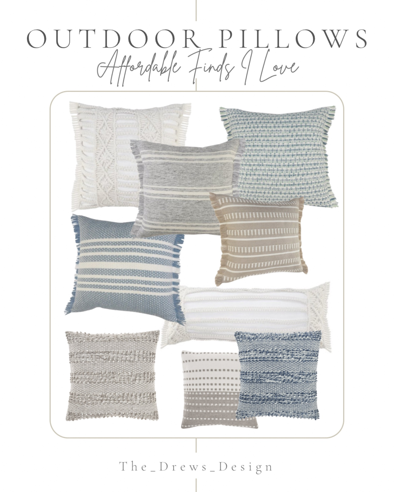Affordable indoor outdoor throw pillows. Serena and Lily look for less - available at Walmart! Patio decor, coastal outdoor design 

#LTKFind #LTKSeasonal #LTKhome