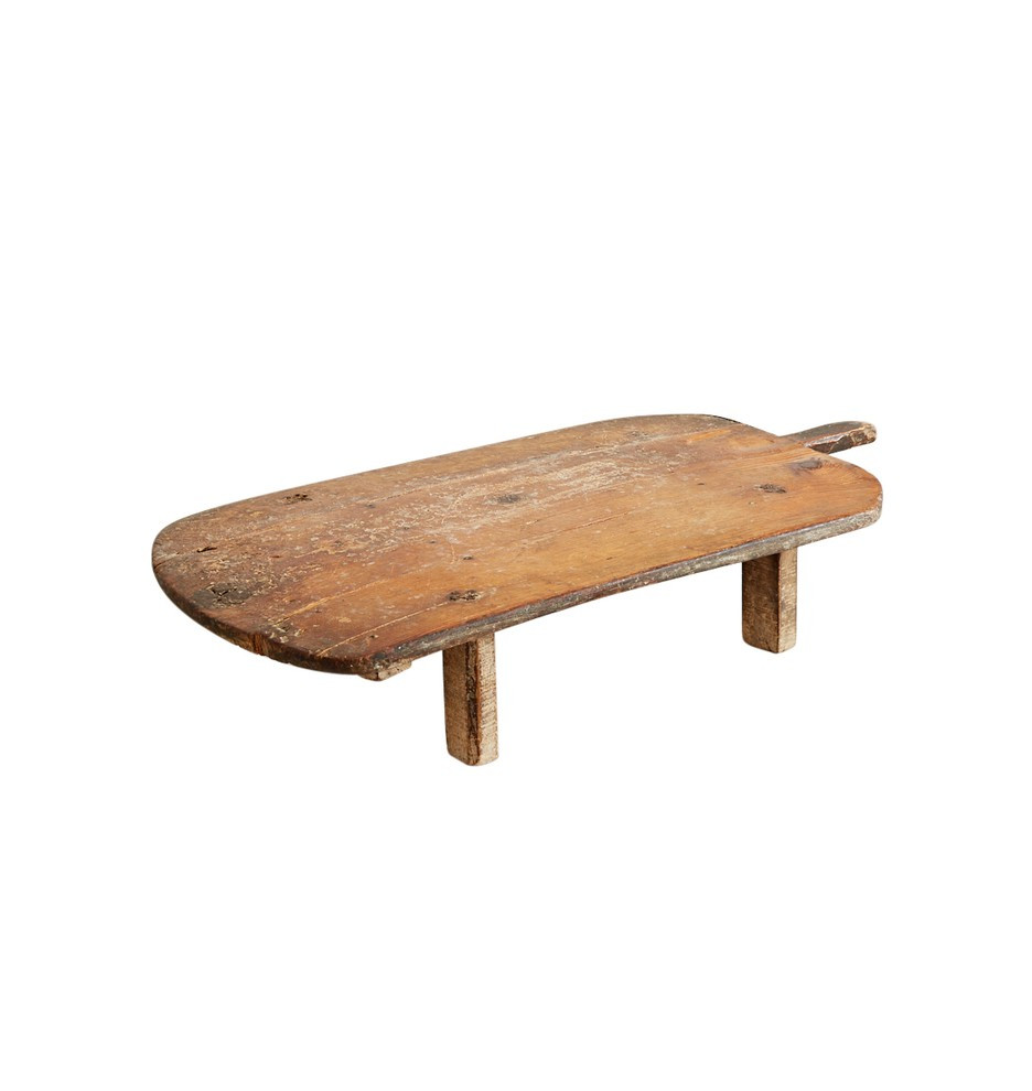 Weathered Turkish Raised Wood Stand w/ Handle | Rejuvenation