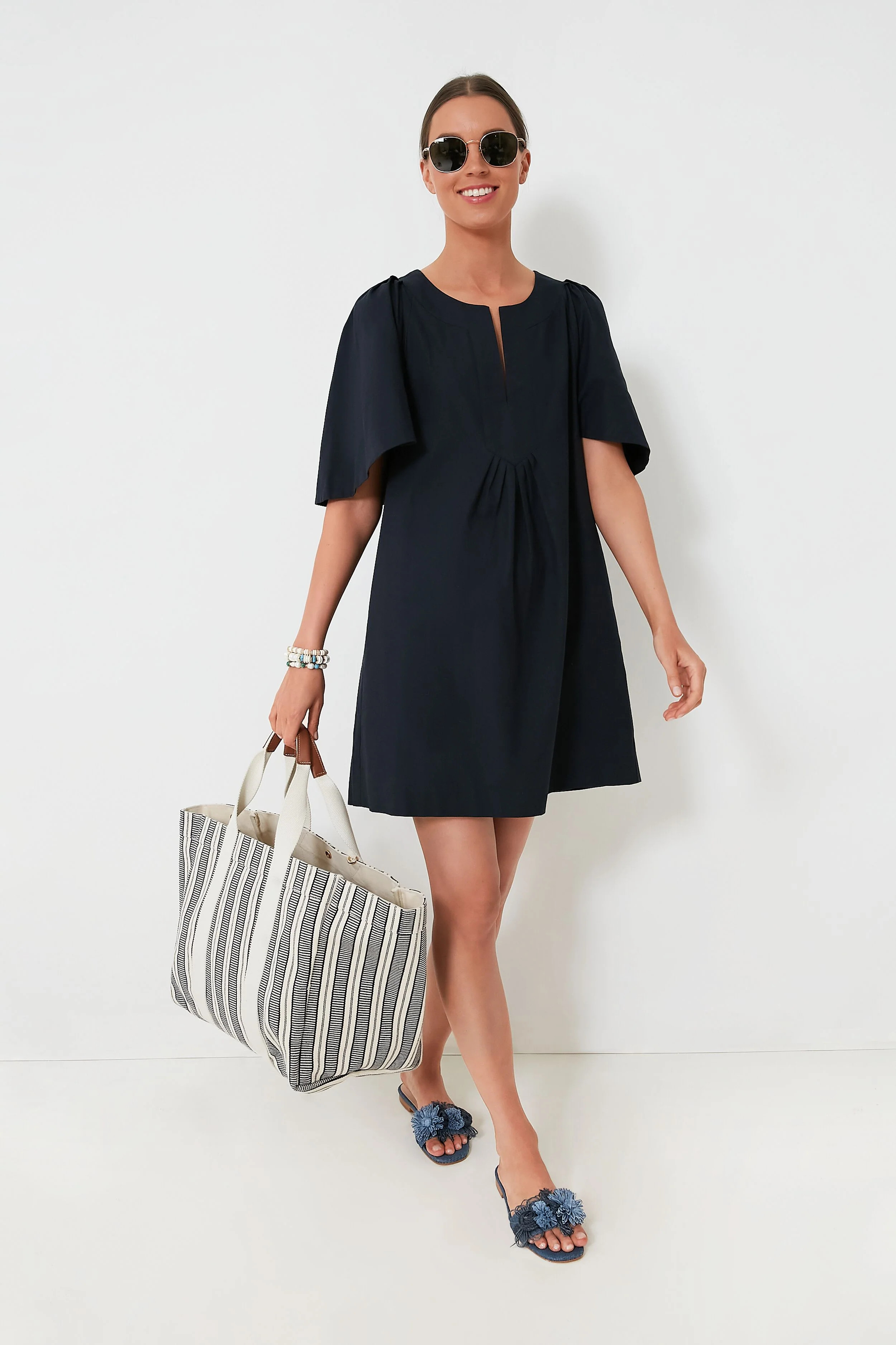 Deep Navy Finley Flutter Sleeve Dress 
                Pomander Place | Tuckernuck (US)