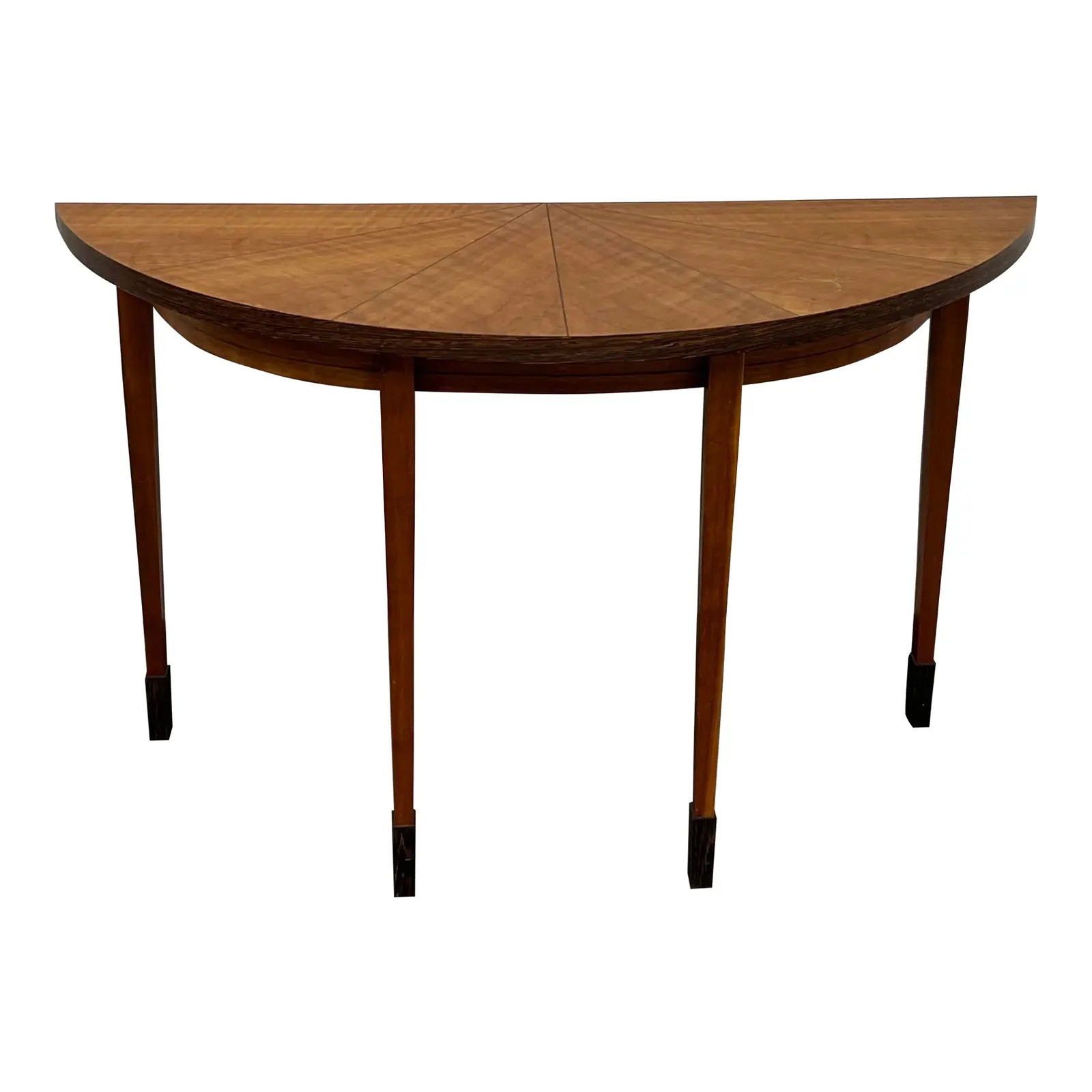 Transitional Demilune Starburst Top + Four Legged Table | Chairish