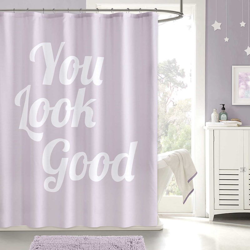 13-Piece You Look Good Lavender Shower Curtain Set, 70x72 | At Home