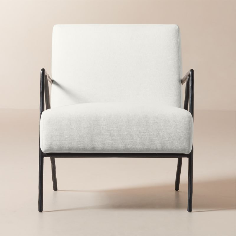Imogene White Performance Fabric Lounge Chair + Reviews | CB2 | CB2
