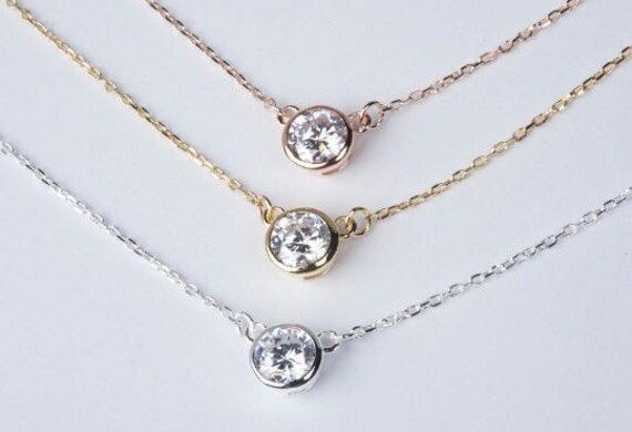 Tiny dot necklace,Diamond by the yard,Diamond cut tiny dot Necklace,Bridesmaid gifts,Wedding Bridal  | Etsy (US)
