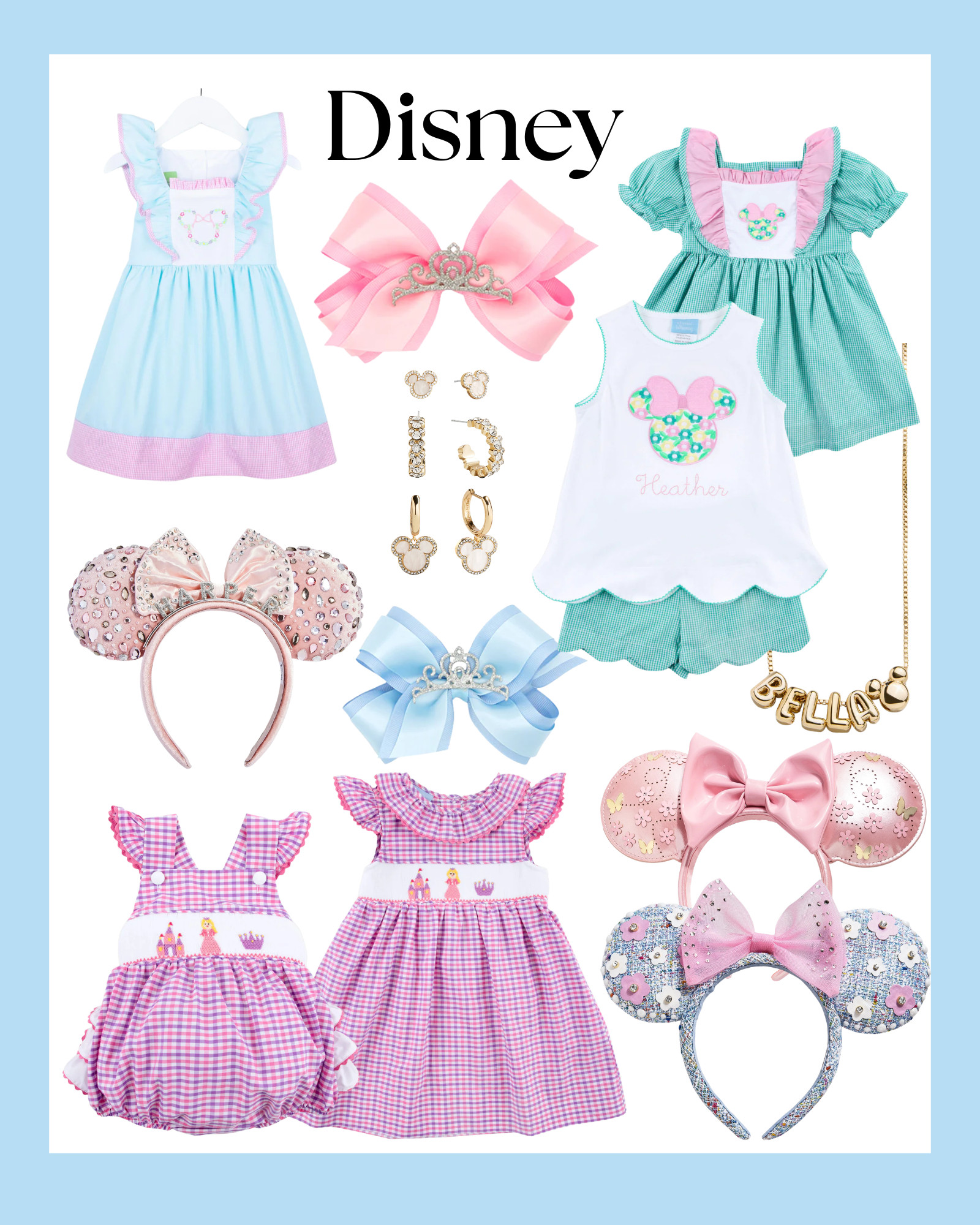 Disney finds
Disney jewelry
Mouse ears
Disney smocked dresses
Kid's Disney outfits 

 

#LTKSeasonal #LTKTravel #LTKKids