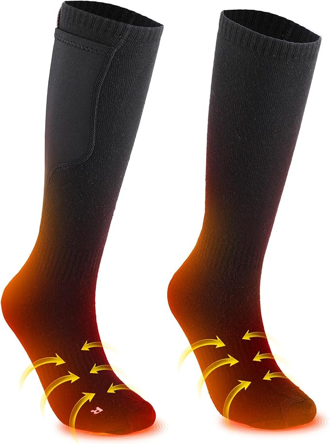 Neveland Heated Socks, Remote Control 4000mAh 5V Rechargeable Electric Heated Socks with 3 Heat ... | Amazon (US)