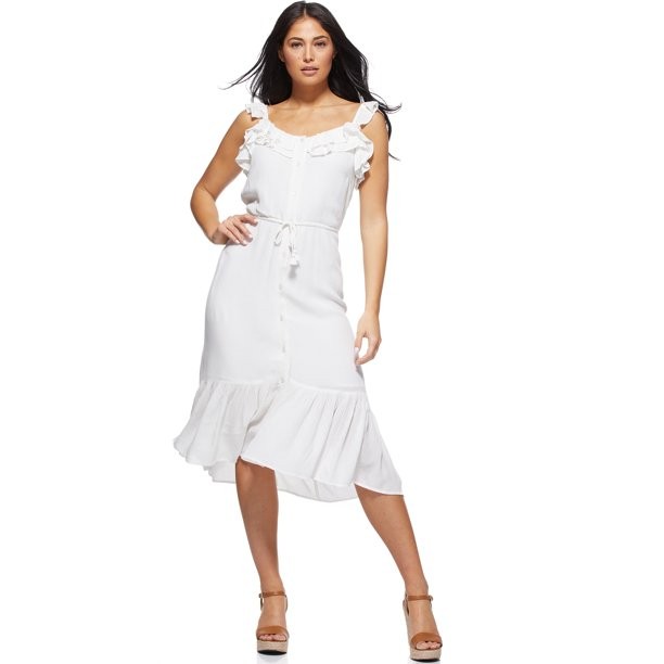 Sofia Jeans by Sofia Vergara Flutter Sleeve Midi Dress, Women's | Walmart (US)