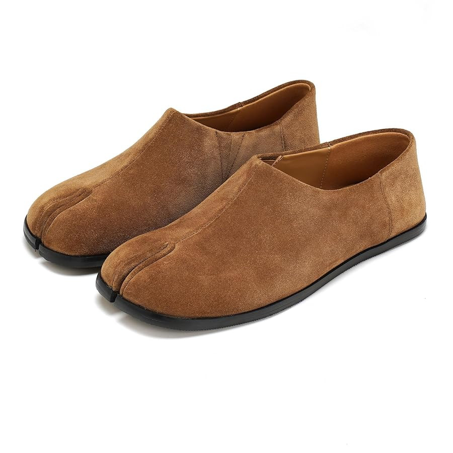 Women's Tabi Leather Loafers Shoes, Split-Toe Ballet Flats Casual Comfort Wide Width Babouche Sli... | Amazon (US)