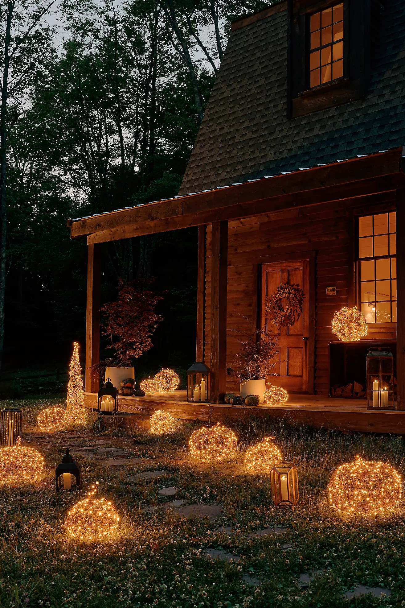 Illuminated LED Vine Pumpkin | Anthropologie (US)