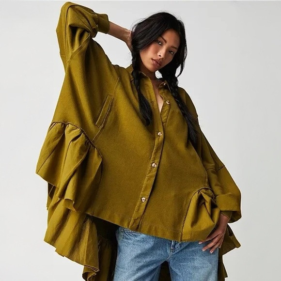 Free People - Button-Up Sweatshirt - Grape Leaves | Poshmark