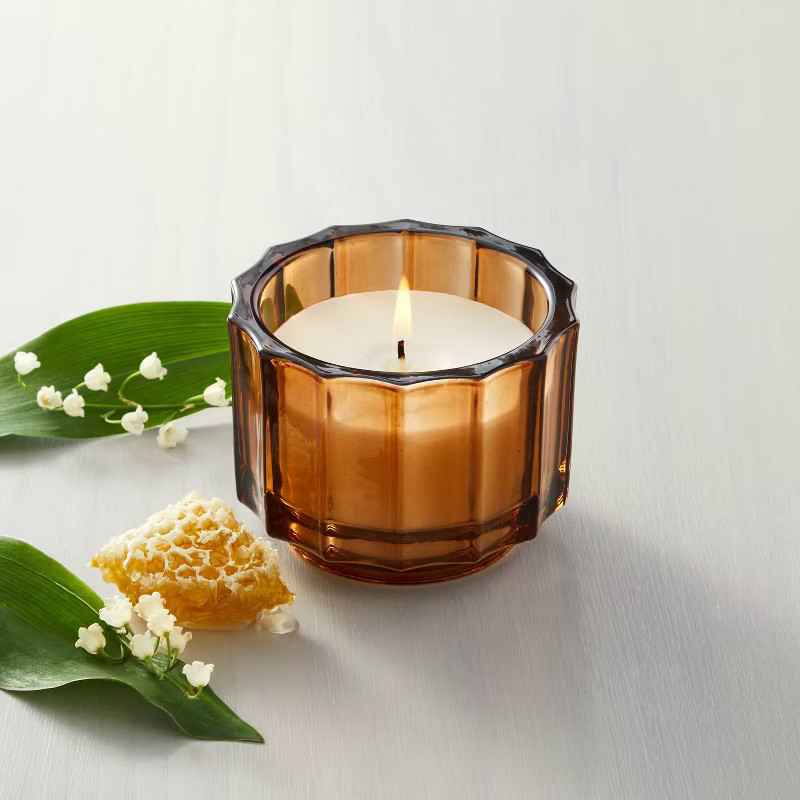 Salted Honey Fluted Amber Glass Candle - Hearth & Hand™ with Magnolia | Target