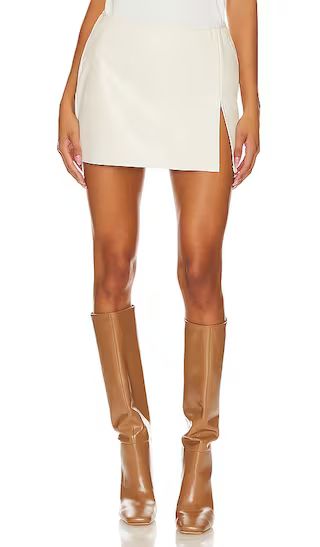 Olivia Faux Leather Mini Skirt in Ivory | Revolve Clothing (Global)