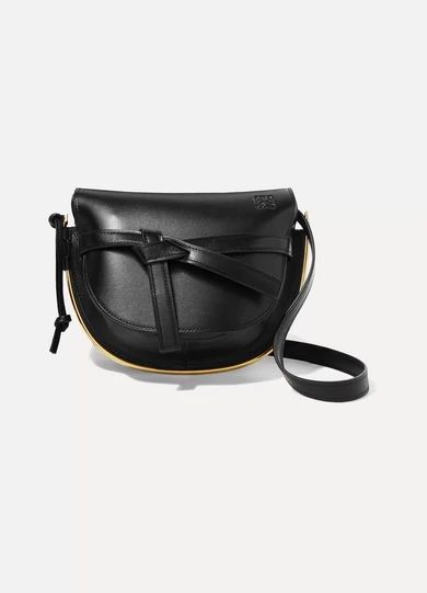 Loewe - Gate Small Embellished Textured-leather Shoulder Bag - Black | NET-A-PORTER (UK & EU)