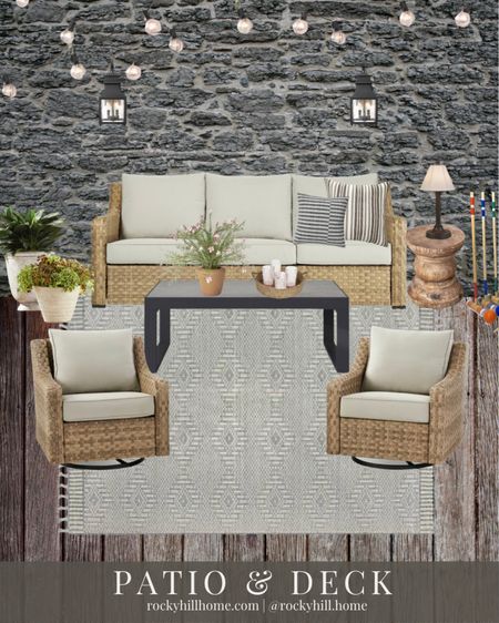 Patio and deck furniture and outdoor decor, outdoor pillows, outdoor table lamp, planters, patio chairs, outdoor patio set, wicker, exterior lighting 

#LTKstyletip #LTKSeasonal #LTKhome