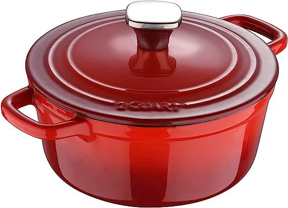 MasterPRO - Enameled Cast Iron 2 Quart Dutch Oven with Lid - Gorgeous Oven to Table Presentation ... | Amazon (US)