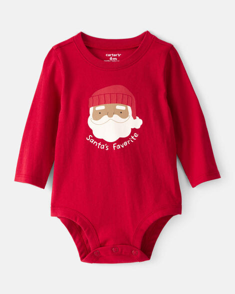 Baby Santa's Favorite Cotton Graphic Bodysuit - Red | Carter's Inc