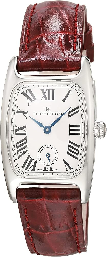 Hamilton American Classic Boulton Small Second Swiss Quartz Watch 23.5mm x 27.4mm Case, White Dia... | Amazon (US)