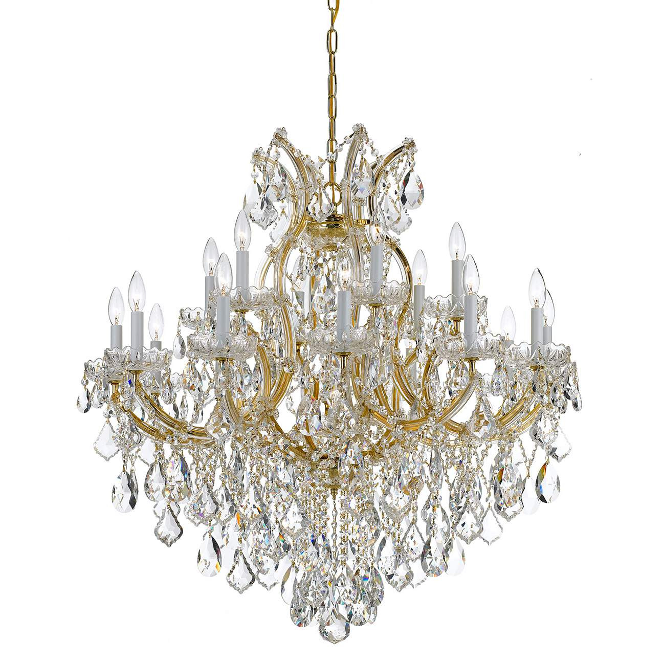 Maria Theresa 35" Wide 19-Light Gold and Crystal Chandelier | Lamps Plus