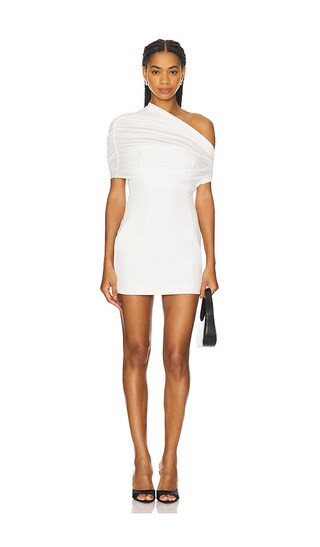 SEROYA Selma Mini Crepe Dress in White. - size XS | Revolve Clothing (Global)