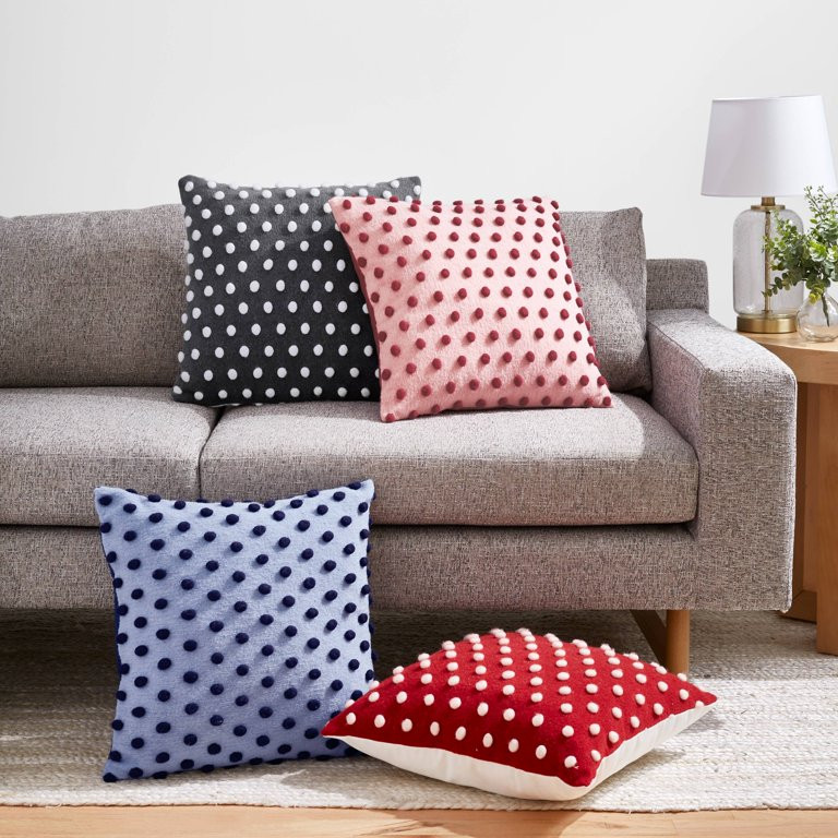 Gap Home Fun Wool Dots Decorative Square Throw Pillow, Charcoal, 18" x 18" | Walmart (US)