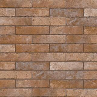 Brooklin Brick Cotto 2-3/8 in. x 9-3/4 in. Porcelain Floor and Wall Tile (5.78 sq. ft./Case) | The Home Depot