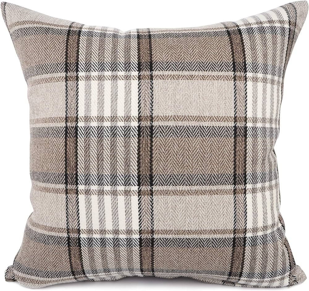 YOUR SMILE Retro Farmhouse Buffalo Tartan Chequer Stripe Plaid Cotton Linen Decorative Throw Pill... | Amazon (US)