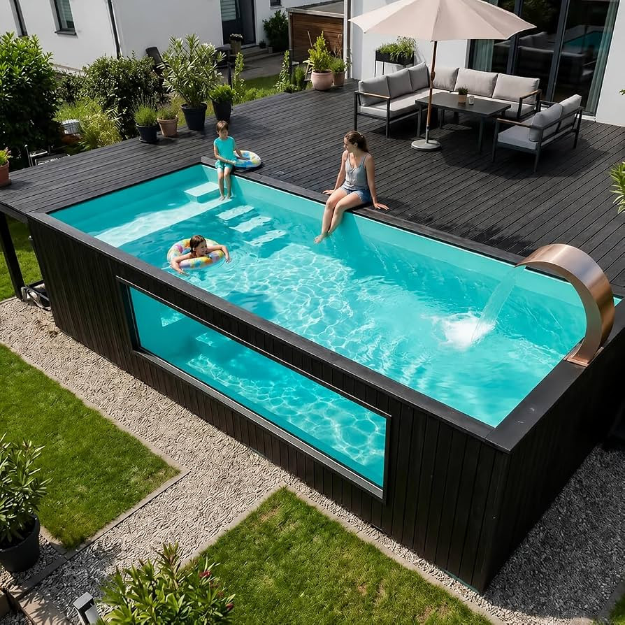 Luxury Above Ground Family Pool with Glass Viewing Panel | Amazon (US)