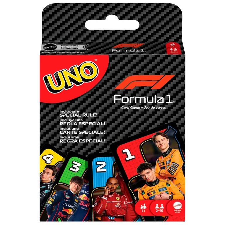 UNO F1 Card Game with Themed Deck & Special Rule for Kids, Adults, Family Nights & Travel | Walmart (US)