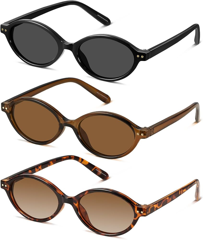 GRFISIA Retro Oval Sunglasses for Women Trendy Vintage 90s Y2K Designer Sun Glasses UV400 Protect... | Amazon (US)