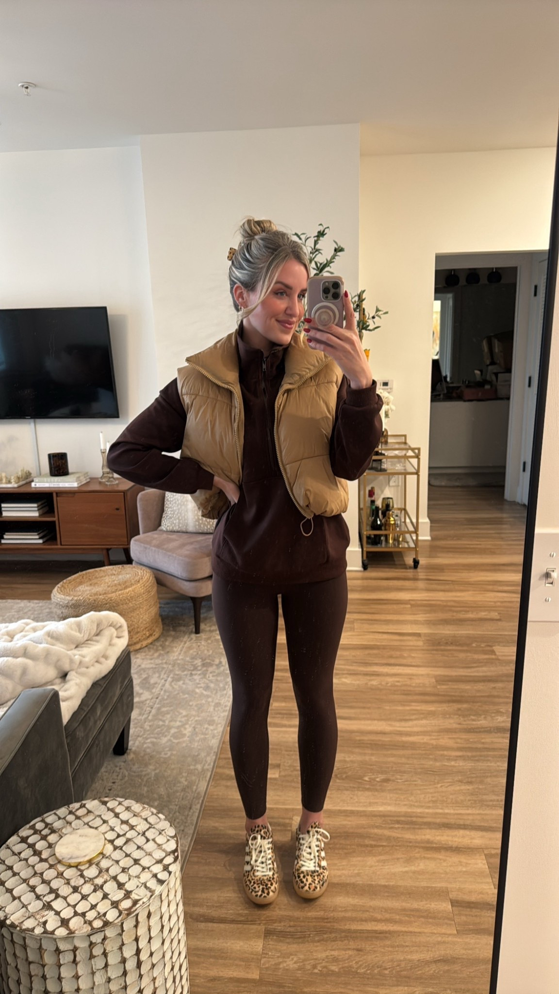 Vest - medium 
Pullover - medium 
Leggings - small
Tank - small
Shoes - they run large, size down at least a had size 

#LTKSeasonal #LTKSaleAlert #LTKootd