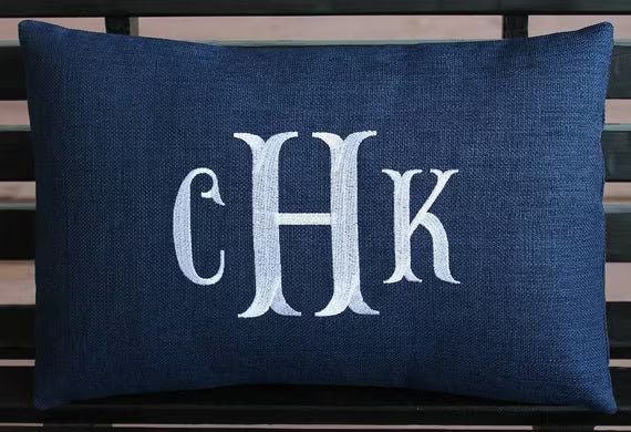 Monogrammed Indoor Outdoor Pillow Cover Initials  Letters  | Etsy | Etsy (US)