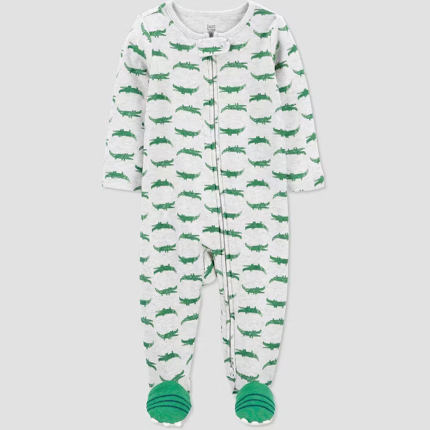 Baby Boys' Alligator Footed Pajama - Just One You® made by carter's Heather Gray | Target