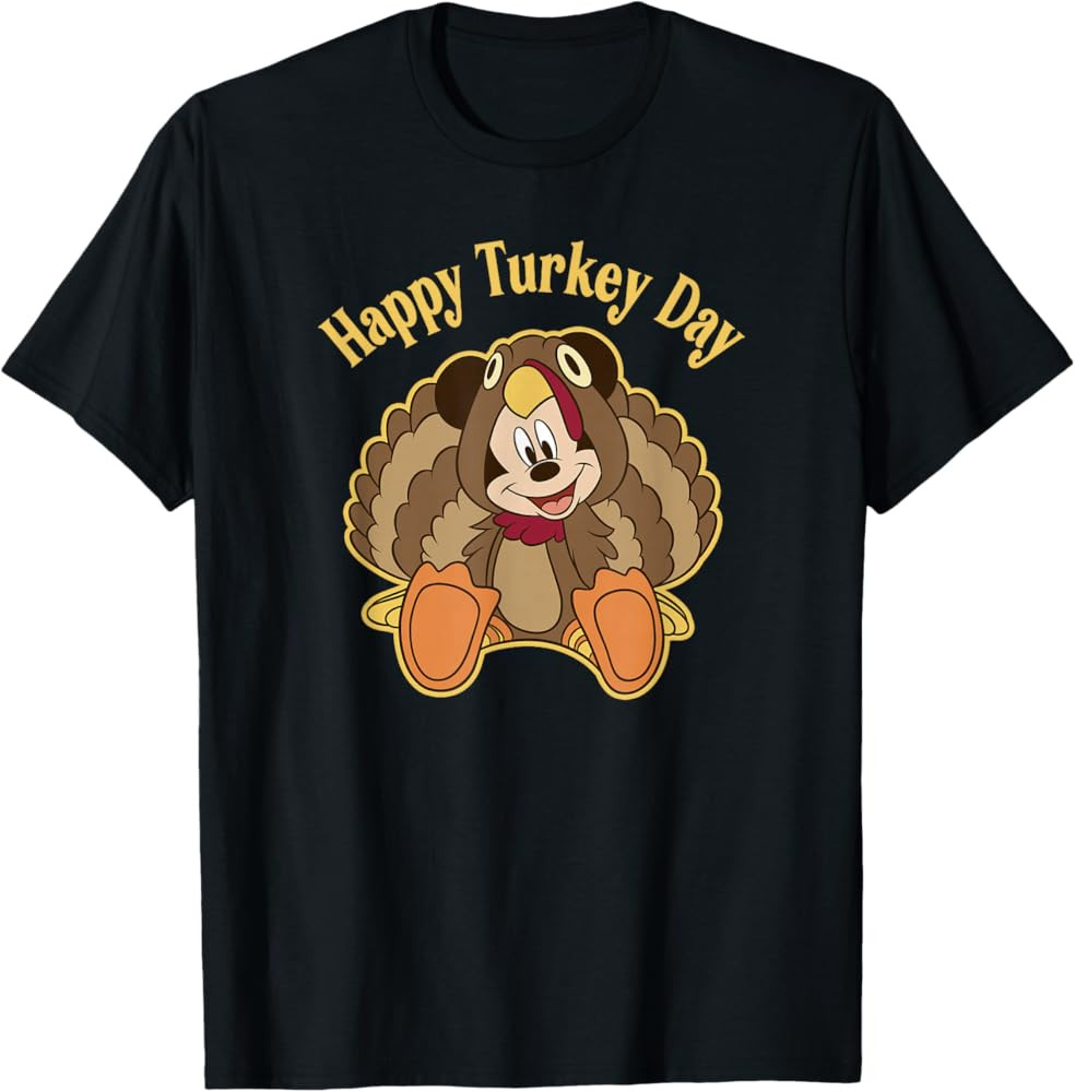 Disney Mickey And Friends Thanksgiving Mickey Turkey T-Shirt | Amazon (US)