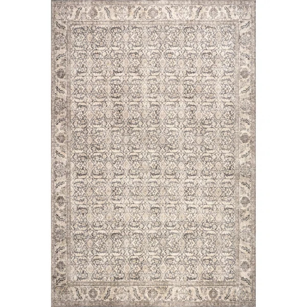 Jeccica Distressed Vintage Medallion Jute Blend Polyester Area Rug | Wayfair North America