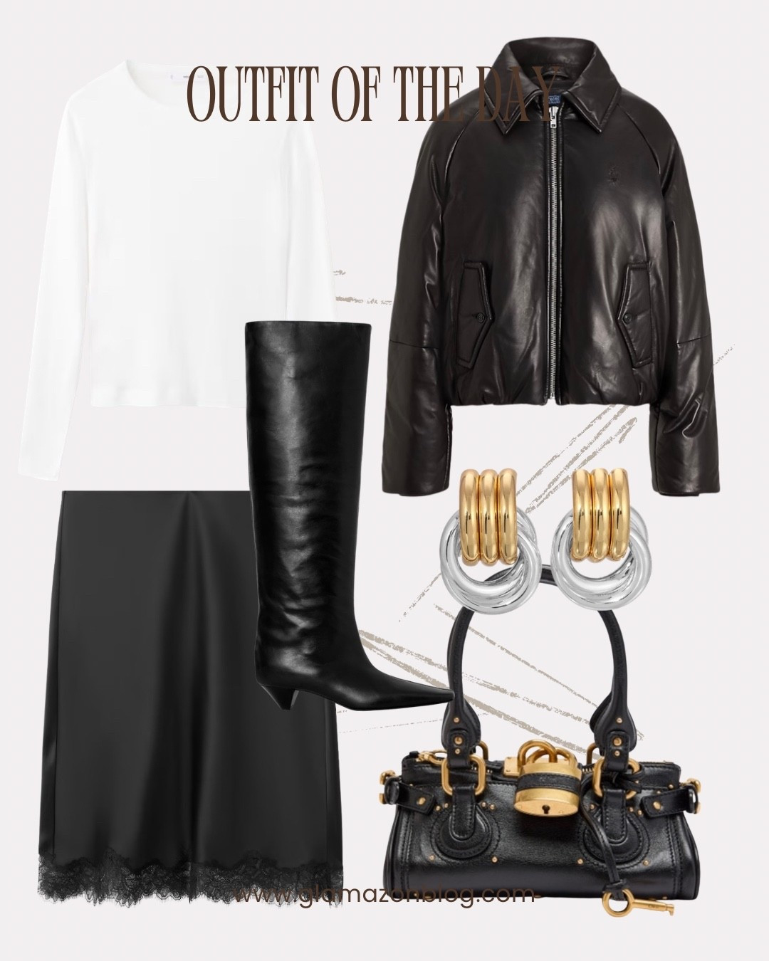 Chic outfit, simple outfit, leather jacket, Ralph Lauren jacket, Chloe bag, slip skirt, black boots, heaven mayhem

#LTKwinter #LTKdatenight #LTKeurope