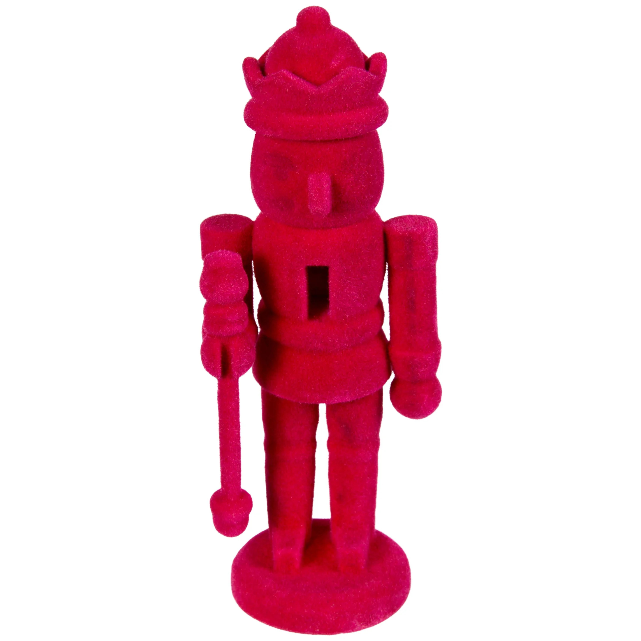Dark Pink Flocked Nutcracker Tabletop Decoration, 4.5", by Holiday Time - Walmart.com | Walmart (US)