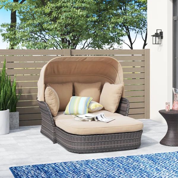 Onika 61'' Wicker Outdoor Patio Daybed | Wayfair North America