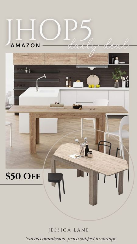Amazon Daily Deal, save $50 on this wood dining table. Amazon home, Amazon dining table, dining room furniture, Amazon deal

#LTKSaleAlert #LTKHome #LTKStyleTip