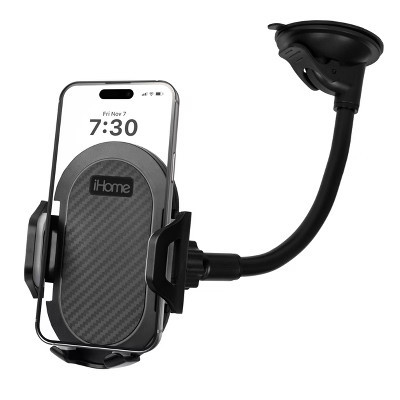 iHome Gooseneck Car Mount, Suction Mount, Adjustable Arm, 360° Swivel, Non-Slip Cradle | Target