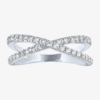new!Limited Time Special! Lab Created White Sapphire Sterling Silver Crossover Band | JCPenney