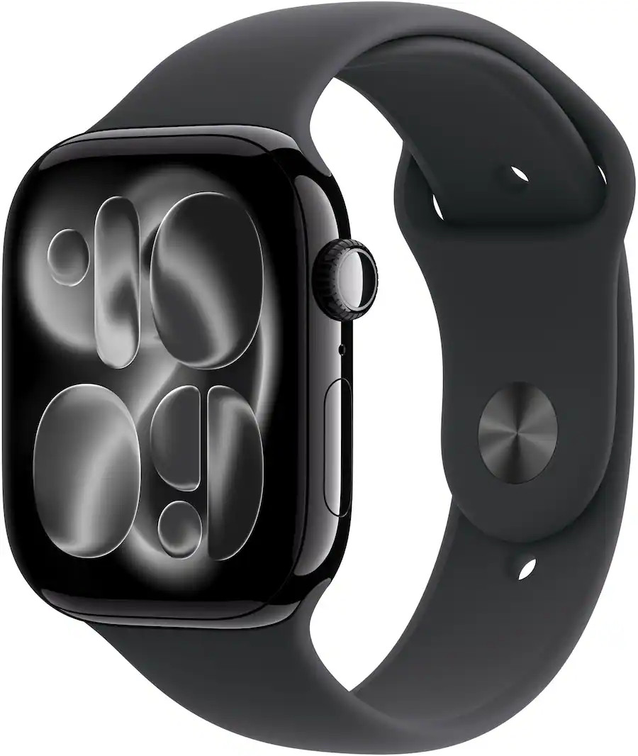 Apple Watch Series 11 (GPS) 46mm Jet Black Aluminum Case with Black Sport Band - M/L - Jet Black ... | Best Buy U.S.
