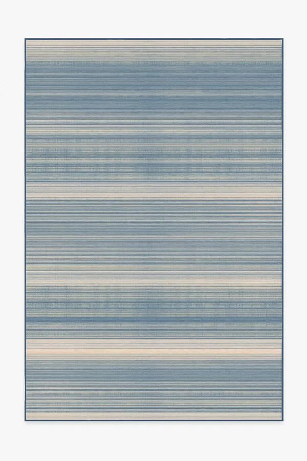 Coastal Linear Stripe Slate Flatwoven Rug | Ruggable