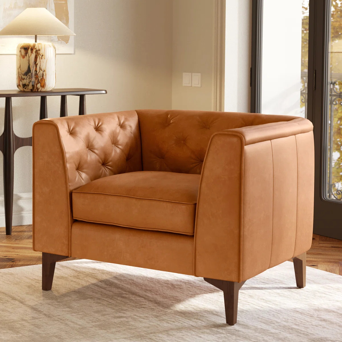 Poly & Bark Essex Full Grain Genuine Leather Lounge Chair & Reviews | Wayfair | Wayfair North America